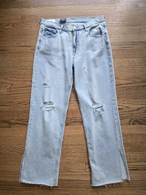 99 Cotton GAP 90s Loose Mid Rise Jeans Light Wash 29" 8R Distressed Cotton 99%